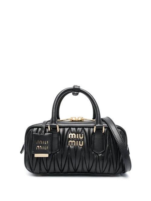 Black matelassé effect bag Miu Miu | 5BB142V-OONN88F0002